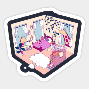 snoozing. Sticker